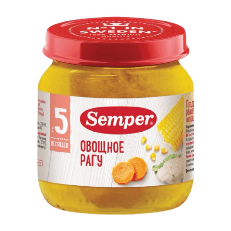 Сэмпер ԵՐԵԽԱՆԵՐԻ ՀԱՄԱՐ Սեմպեր բանջարեղենային ռագու 5ամս․ 100գր