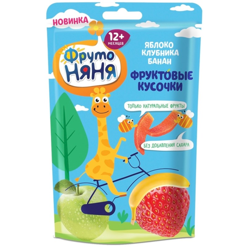 Фруто FOR KIDS Fruto Nyanya fruit pieces apple strawberry banana 12m+15g