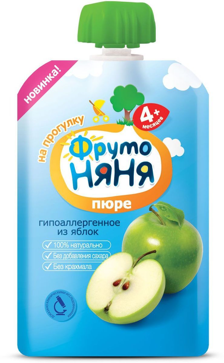 Фруто ПРОДУКТЫ ДЛЯ ДЕТЕЙ Фруто Няня пюре яблоко 90г