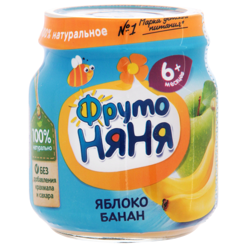 Фруто ПРОДУКТЫ ДЛЯ ДЕТЕЙ Fruto Nyanya apple puree 90g