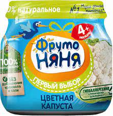 Фруто ПРОДУКТЫ ДЛЯ ДЕТЕЙ Фруто Няня пюре цветная капуста 80г