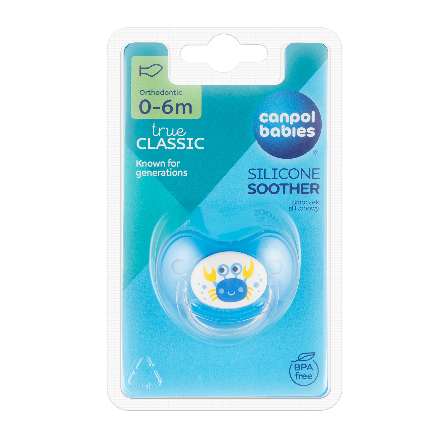 Канпол FOR KIDS Canpol Silicone pacifier symmetrical 0-6 So cool 4316