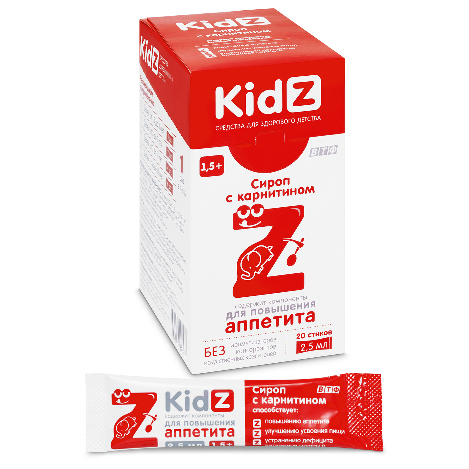 Кидз MEDICINES Kidz Syrup with carnitine sticks 2.5ml x 20