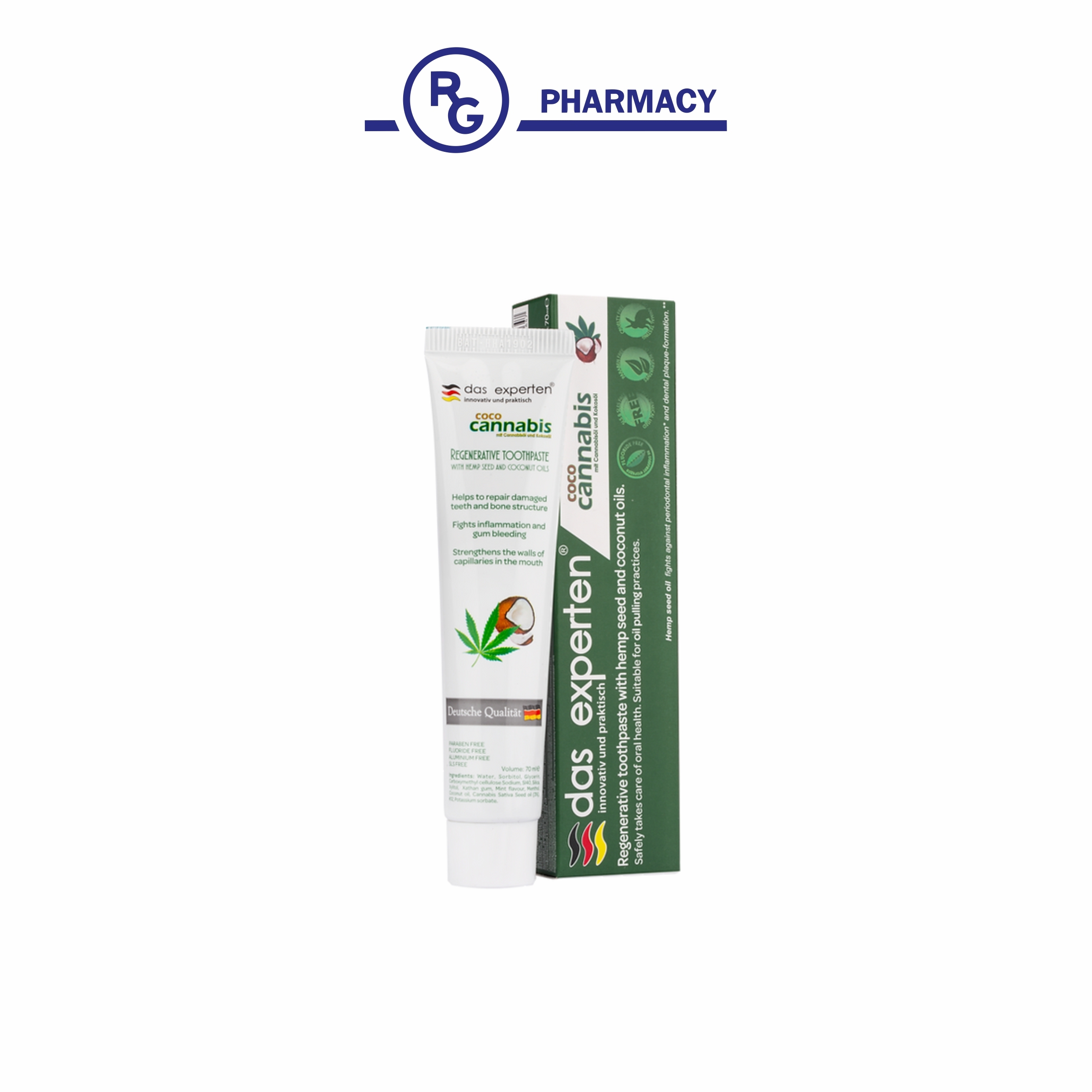 Дас CARE PRODUCTS Das experten toothpaste Coco cannabis 70ml