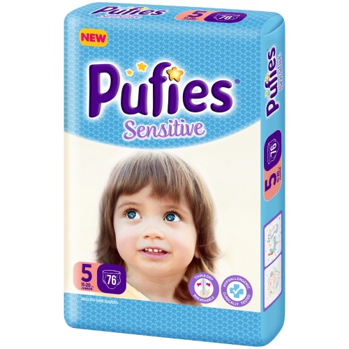 Пуфис FOR KIDS Puff diapers junior #5 (11-20kg) Sensitive N76