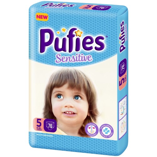 Пуфис FOR KIDS Pufies Sensitive diapers junior #5 11-20kg 76pcs