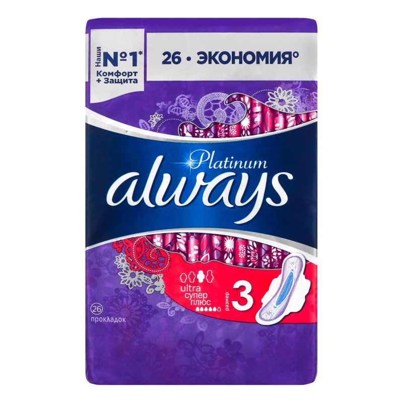 Олвейс CARE PRODUCTS Always pads platinum ultra super + eco. N3, 26pcs 8329