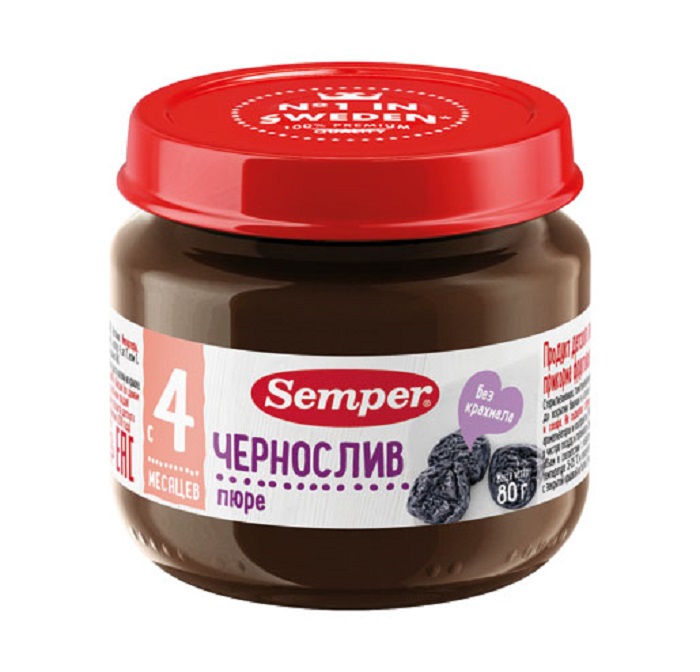 Сэмпер FOR KIDS Semper prune puree from 4 months. 80gr