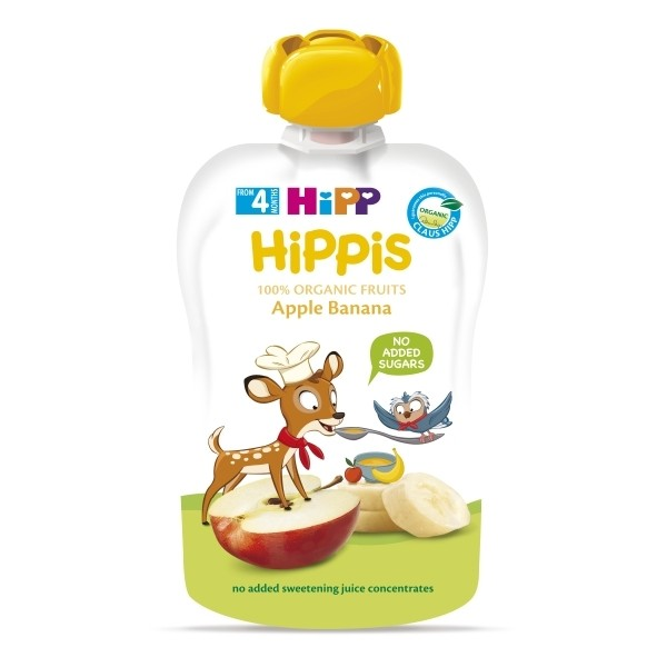Хипп FOR KIDS Хипп пюре фруктовое яблоко и банан с 6м, 8573 100г