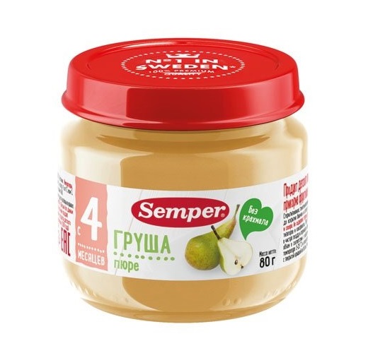 Сэмпер FOR KIDS Semper pear puree 4+ months 80g