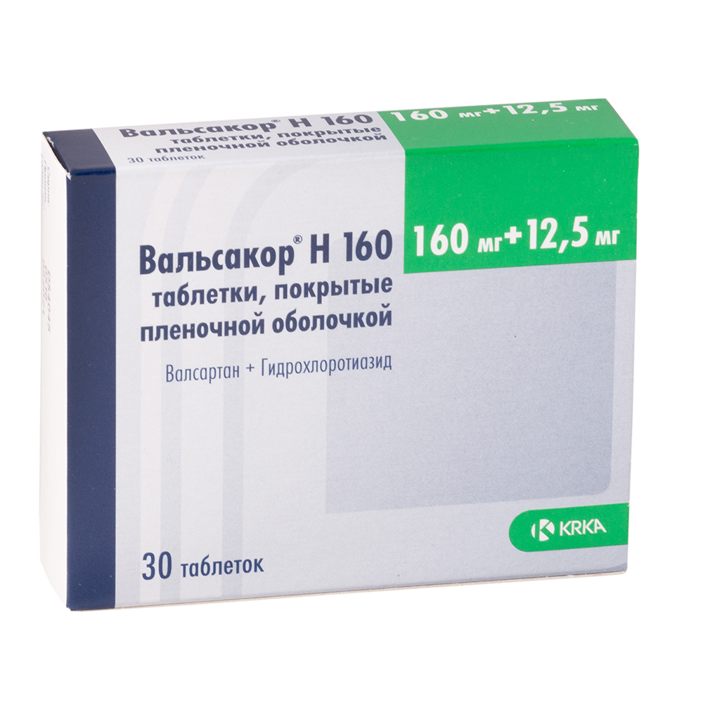 Вальсакор ԴԵՂՈՐԱՅՔ Վալսակոր H160 դեղահատեր 160մգ+12,5մգ x 30