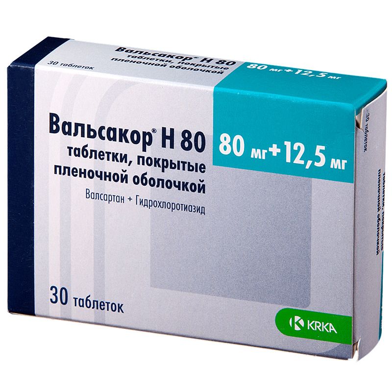 Вальсакор ԴԵՂՈՐԱՅՔ Վալսակոր H80 դեղահատեր 80մգ+12,5մգ x 30