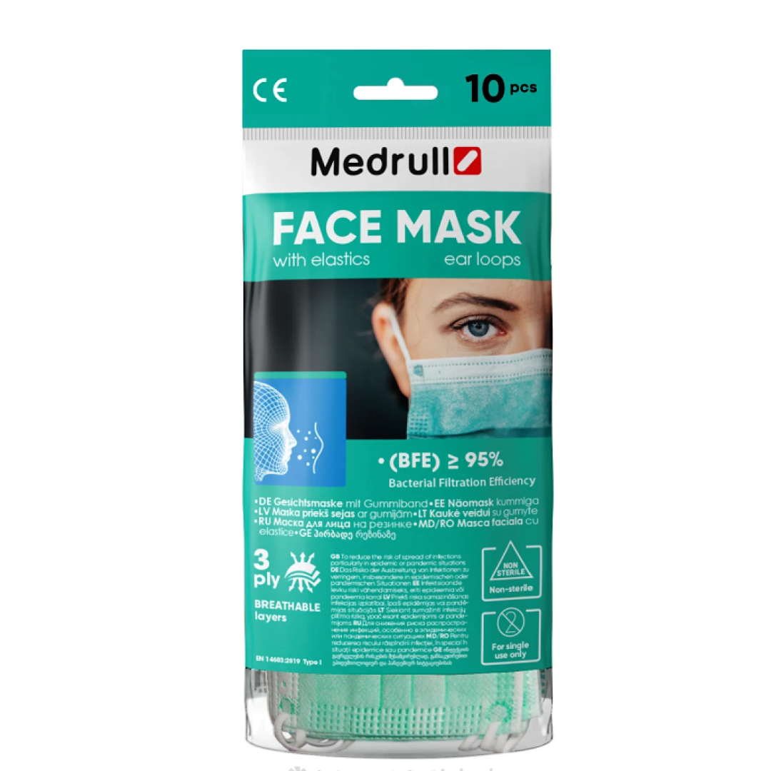 Маска MEDICAL SUPPLIES 3-layer honey mask with elastic bands * Medrull