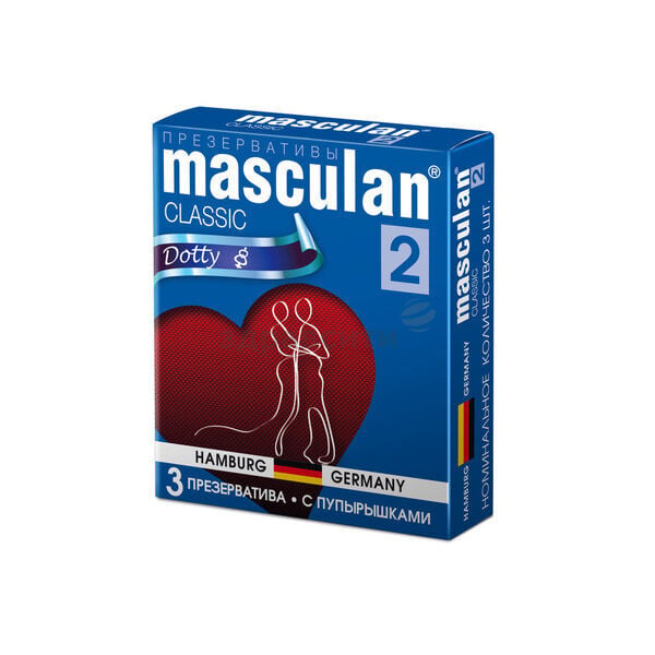 Маскулан MEDICAL SUPPLIES Masculan Condom 2 Dotted N3