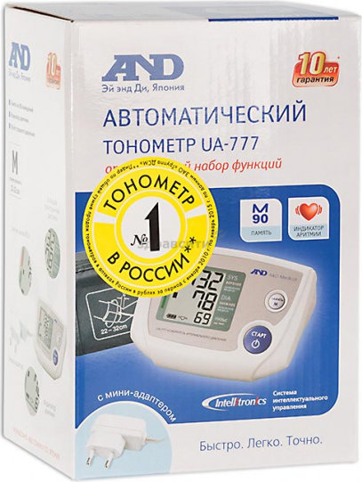 Тонометр MEDICAL SUPPLIES Tonometer electronic automatic shoulder A&D UA 777 + adapter