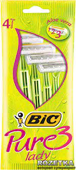 Биг CARE PRODUCTS BIC Lady Pure 3 Shaving blade disposable (Aloe vera) N4