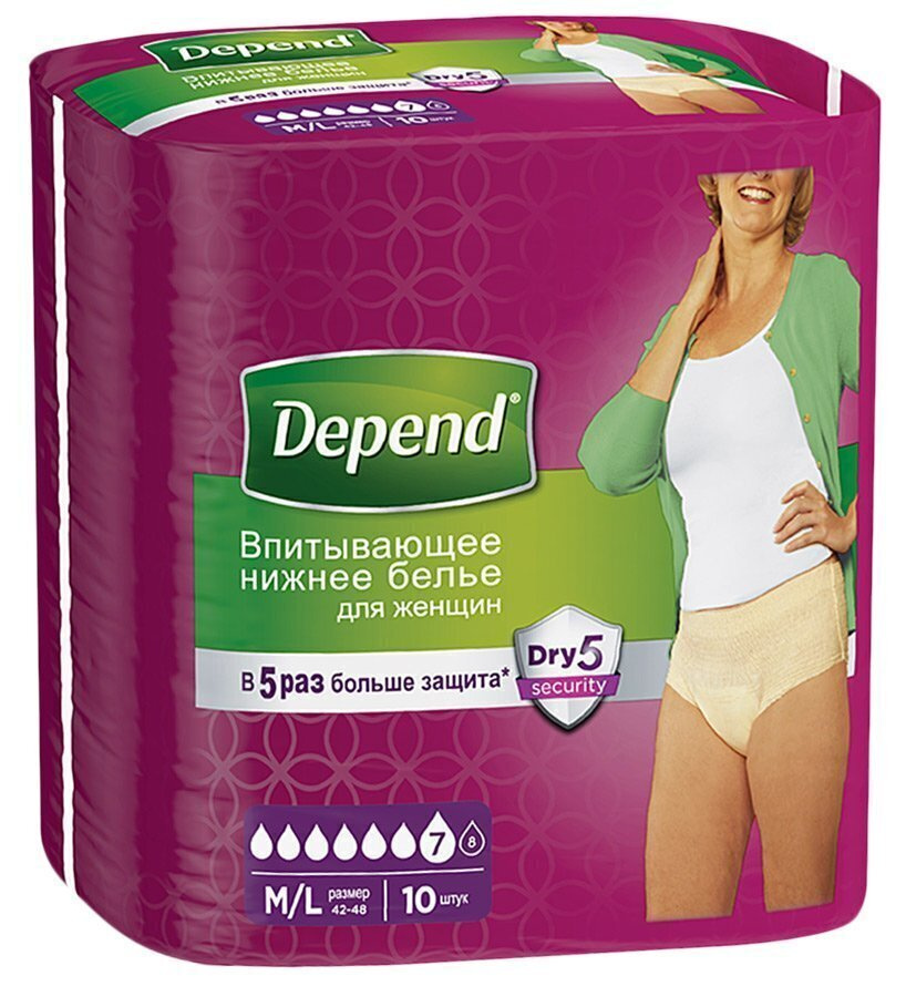 Депенд. CARE PRODUCTS Depend. underwear for women М/L 10pcs