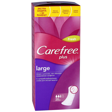 Кейфри CARE PRODUCTS Carefree daily large plus fresh pads 20pcs