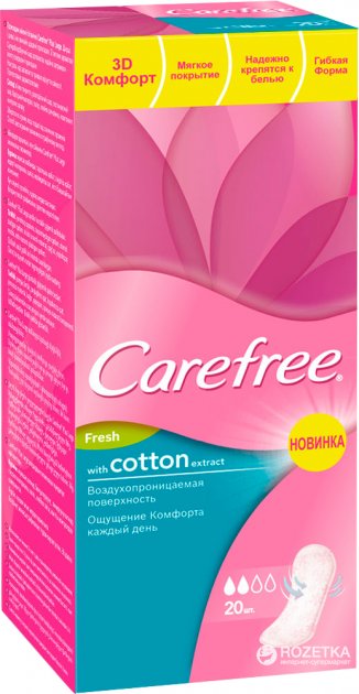 Кейфри CARE PRODUCTS Carefree daily cotton fresh pads 20pcs