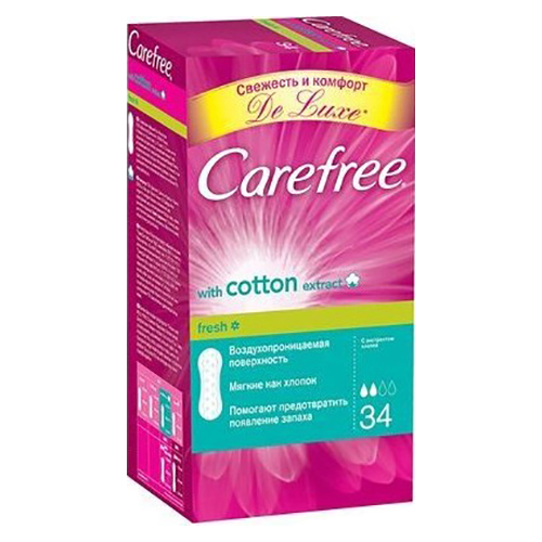 Кейфри CARE PRODUCTS Carefree daily cotton fresh pads 34pcs