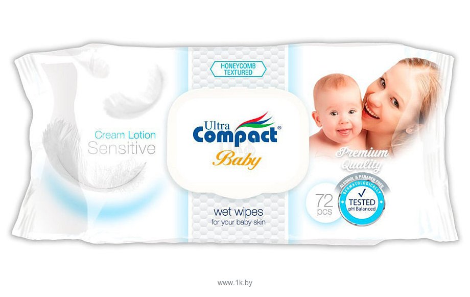 Компакт CARE PRODUCTS Compact wet wipes Baby kream lation 72pcs