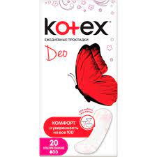 Котекс СРЕДСТВА ПО УХОДУ Котекс прокладки Deo super slim liners 20шт 2768/8104