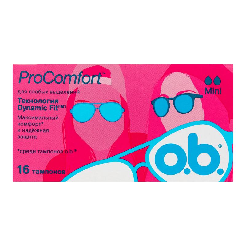 О.Би. CARE PRODUCTS O.b. hygiene tampons Procomfort mini N16