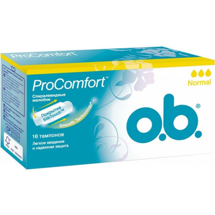 О.Би. CARE PRODUCTS O.b. hygiene tampons Procomfort normal N16