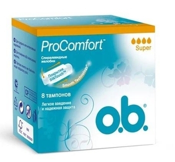 О.Би. CARE PRODUCTS O.b. hygiene tampons Procomfort super N8