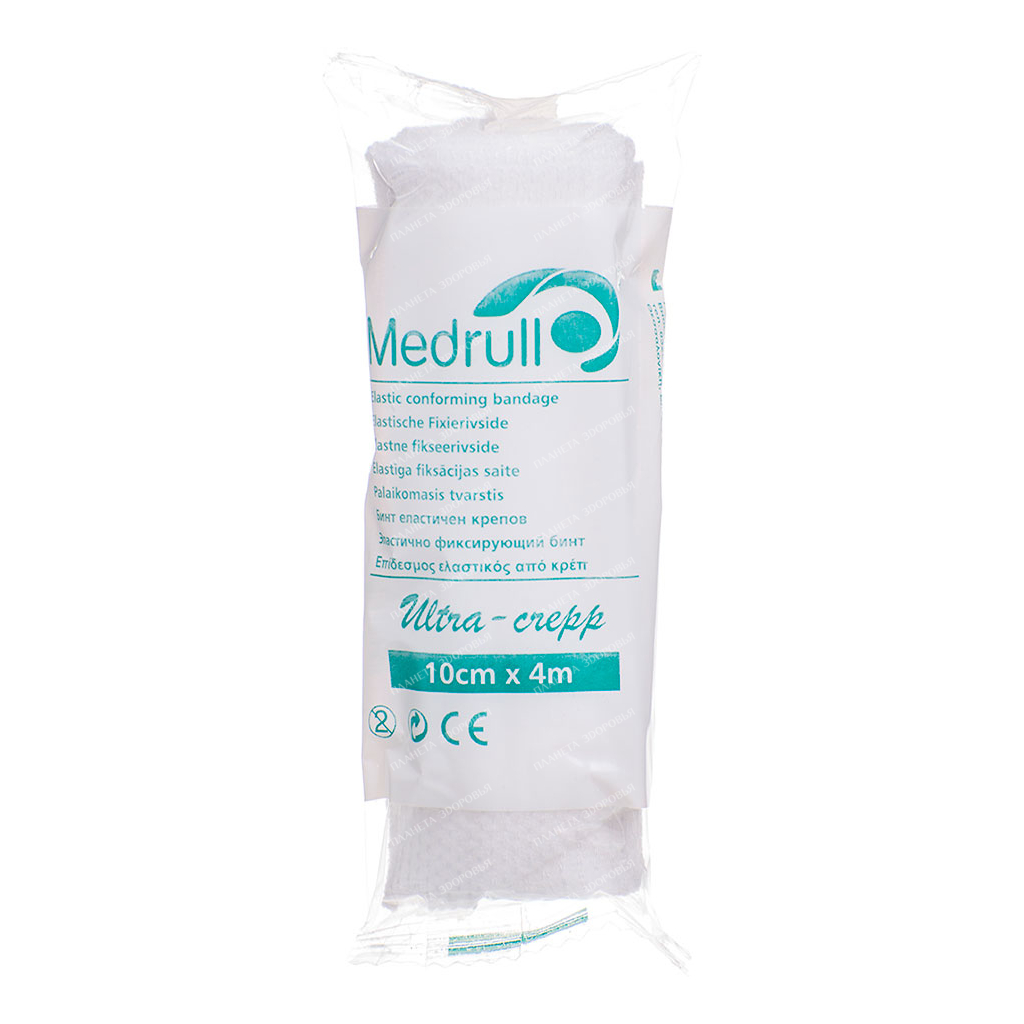 Бинт MEDICAL SUPPLIES Elastic fixing bandage 4m x 10cm Medrull