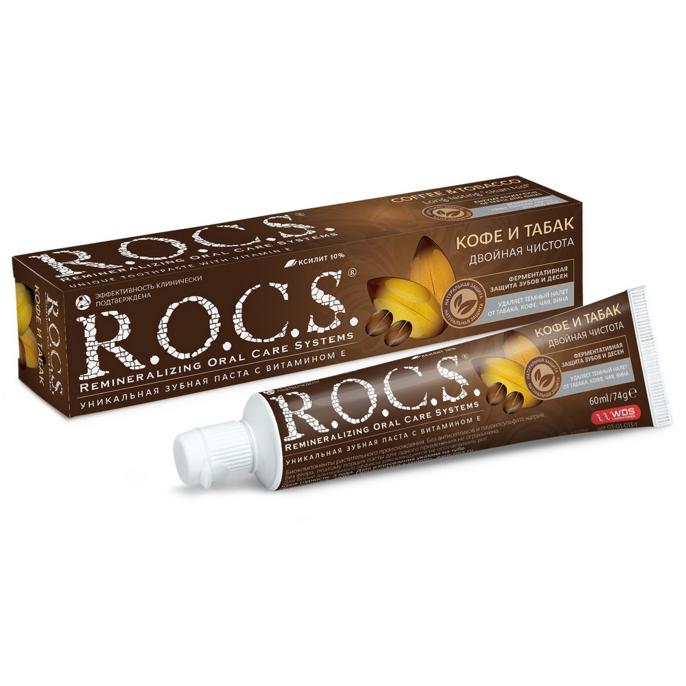 Рокс CARE PRODUCTS Rocks toothpaste coffee and tobacco, 74g