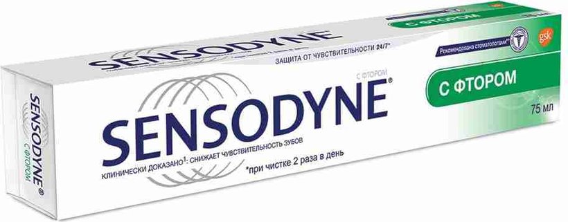 Сенсодин CARE PRODUCTS Sensodyne with Fluoride fresh mint toothpaste, 75ml