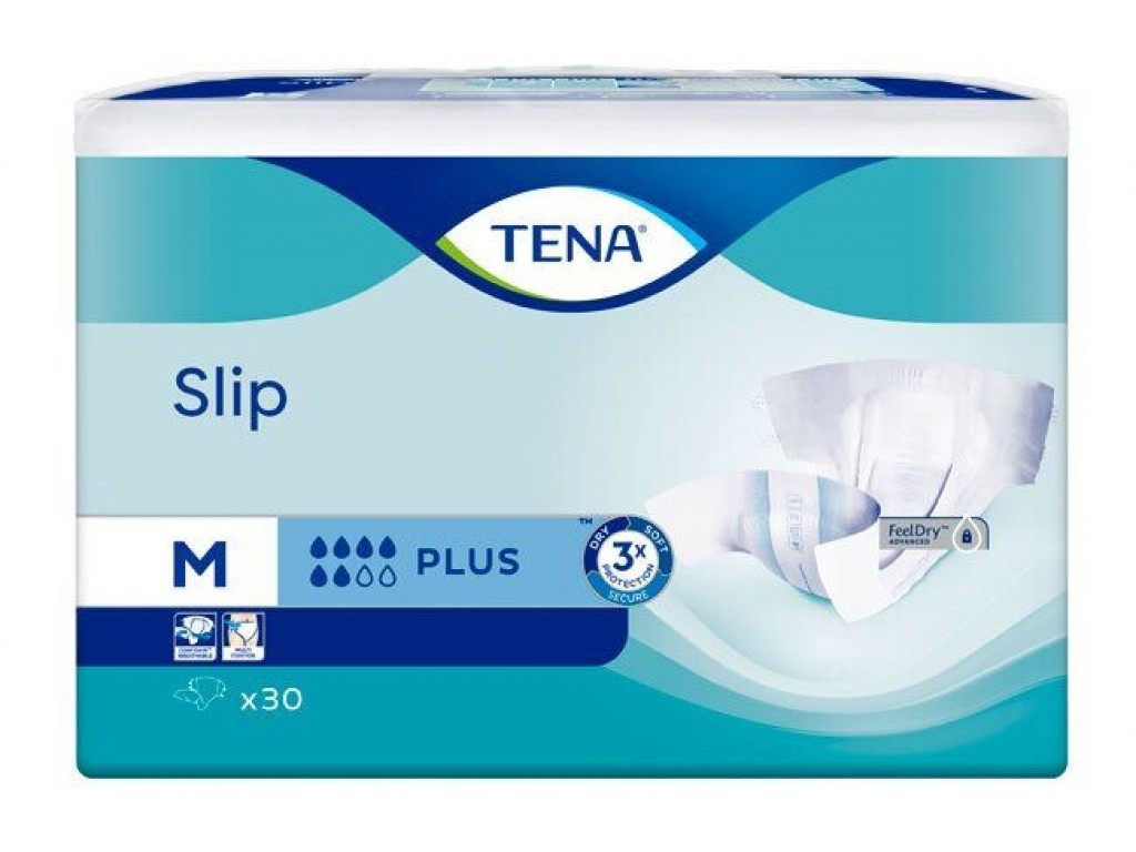 Тена СРЕДСТВА ПО УХОДУ Тена slip plus медиум (70-120) 6 капель, 30шт