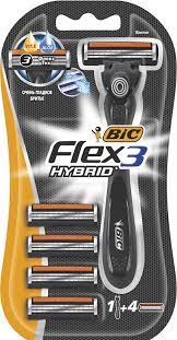 Биг СРЕДСТВА ПО УХОДУ BIC Flex 3 Hybrid 1 бритвенный станок / 6 кассет (Алоэ/Вит. Е)