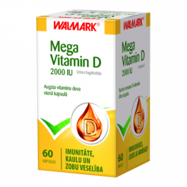 Витамин ԴԵՂՈՐԱՅՔ Վիտամին D3 Սուպեր 2000IU դեղապատիճներ x 60 Walmark