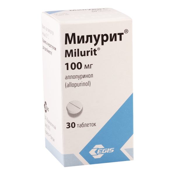 Милурит ԴԵՂՈՐԱՅՔ Միլուրիտ դեղահատեր 100մգ x 30