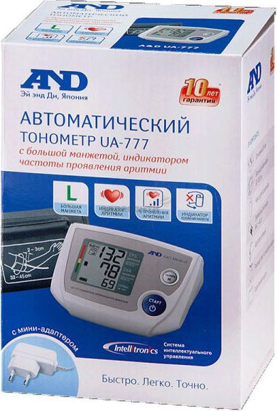 Тонометр MEDICAL SUPPLIES Tonometer electronic automatic shoulder L, A&D UA 777 + adapter