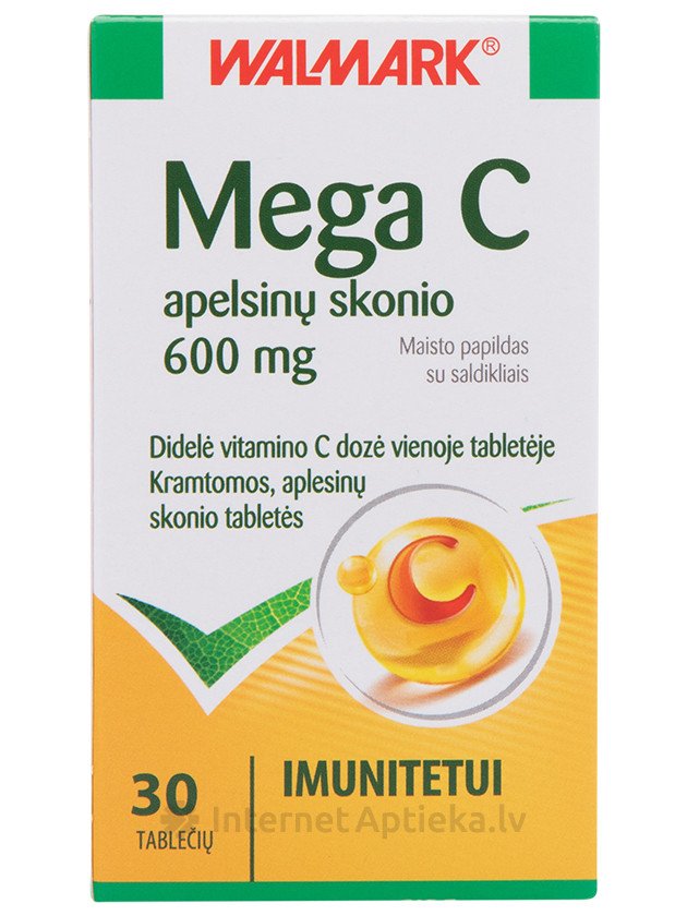 Витамин MEDICINES Vitamin C Mega Active tablets 600mg x 30 Walmark