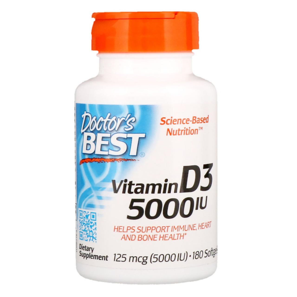 Витамин ԴԵՂՈՐԱՅՔ Վիտամին D3 5000ՄՄ դեղապատիճներ x 180 Դոքթորս Բեսթ