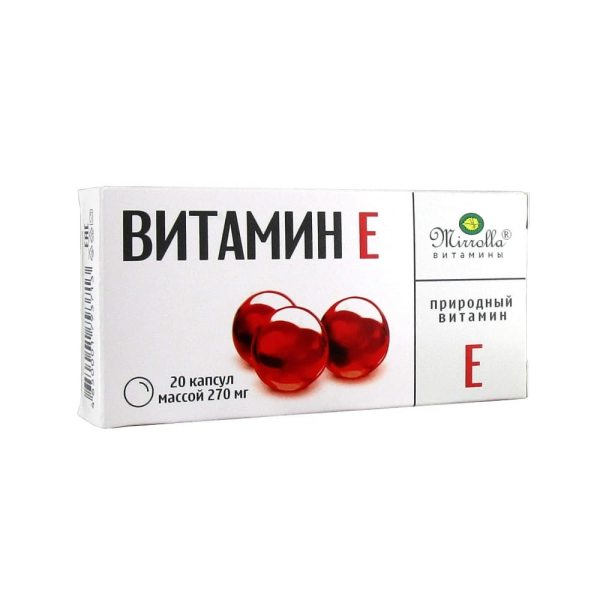 Витамин ԴԵՂՈՐԱՅՔ Վիտամին E դեղապատիճներ 200մգ x 20 Միրրոլլա
