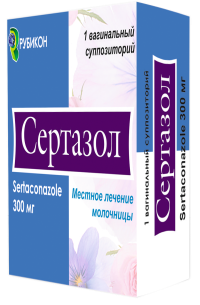 ЛЕКАРСТВЕННЫЕ СРЕДСТВА СЕРТАЗОЛ СЕРТАЗОЛ ваг. свечи 300мг №1