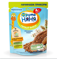 ПРОДУКТЫ ДЛЯ ДЕТЕЙ Фруто Фруто Няня каша безмолочная гречневая 4+мес. 200гр