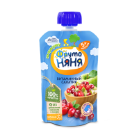 ПРОДУКТЫ ДЛЯ ДЕТЕЙ Фруто Фруто Няня пюре витаминный салатик 90гр.(пауч)