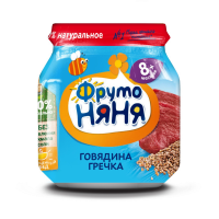 ПРОДУКТЫ ДЛЯ ДЕТЕЙ Фруто Фруто Няня пюре говядина  и гречки. 100г