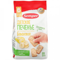 ПРОДУКТЫ ДЛЯ ДЕТЕЙ Сэмпер Сэмпер детское печенье банановое 6 мес.  125гр