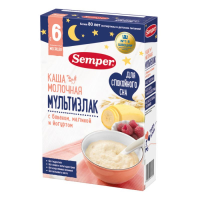 ПРОДУКТЫ ДЛЯ ДЕТЕЙ Сэмпер Сэмпер каша молочная мультизлаковая банан/малинa/йогурт 9 мес.180  г
