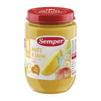 ПРОДУКТЫ ДЛЯ ДЕТЕЙ Сэмпер Сэмпер пюре манго и банан с 6м. 190гр.