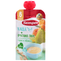 ПРОДУКТЫ ДЛЯ ДЕТЕЙ Сэмпер Сэмпер пюре с кашей грушево-абрикосовое с 6м. 120г