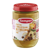 ПРОДУКТЫ ДЛЯ ДЕТЕЙ Сэмпер Сэмпер пюре спагетти с фрикад.из говядин10м.190гр.