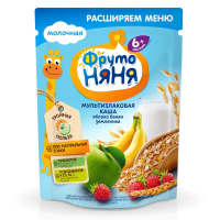 ПРОДУКТЫ ДЛЯ ДЕТЕЙ Фруто Фруто Няня каша мол. мульт. ябл.банан земляника 6+м. 200г